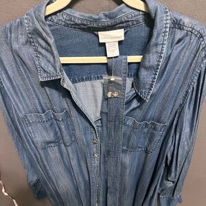 Soft Surroundings Indigo Button-Up shirt dress